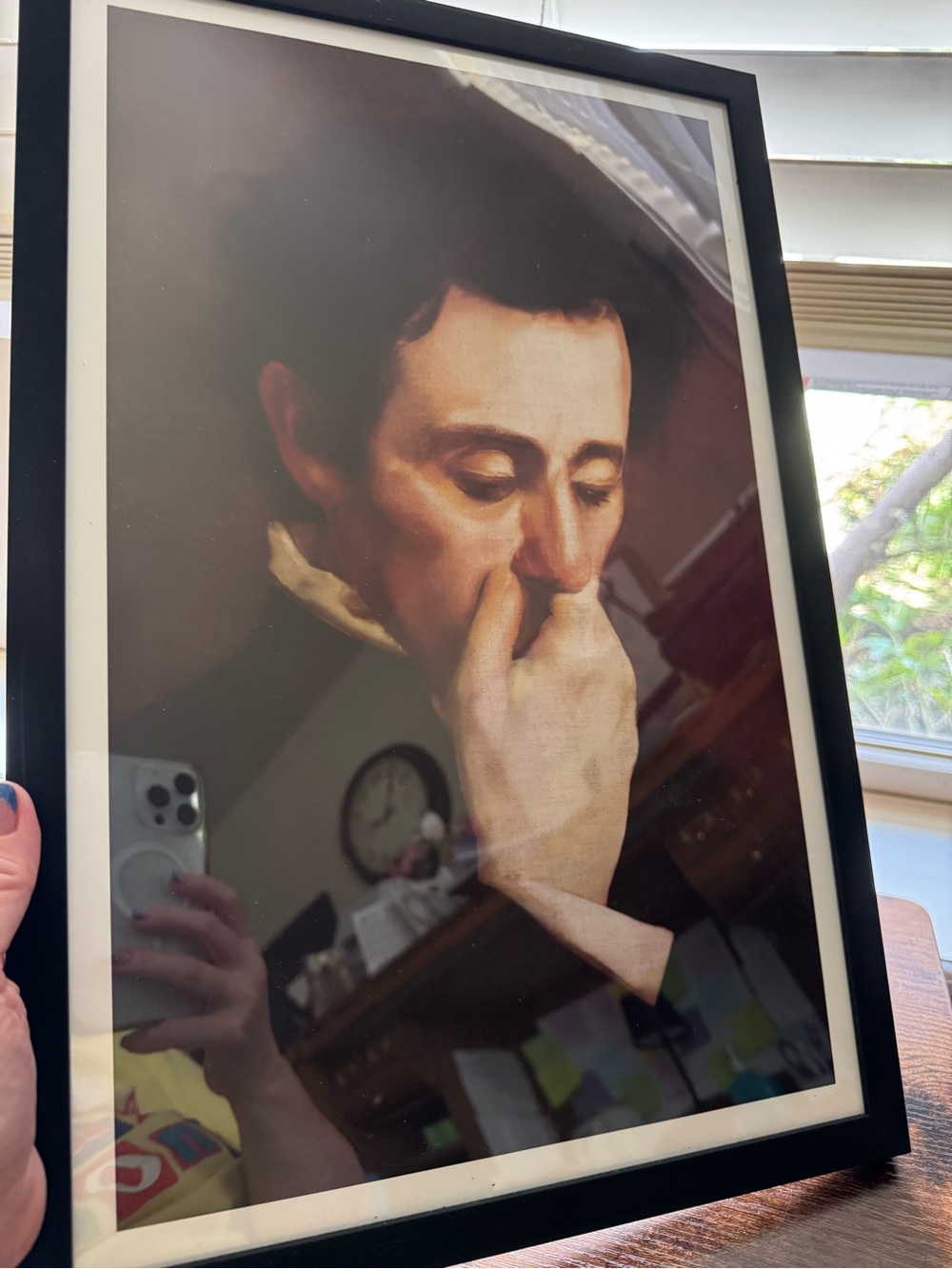 Framed Vintage Male Portrait Print - Funny Bathroom Humor Wall Decor